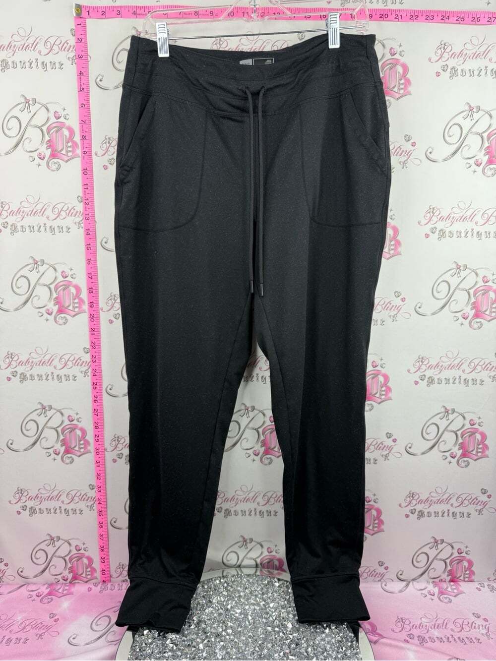 Lole pants sweats joggers stretchy Black Drawstring Jogger Pants